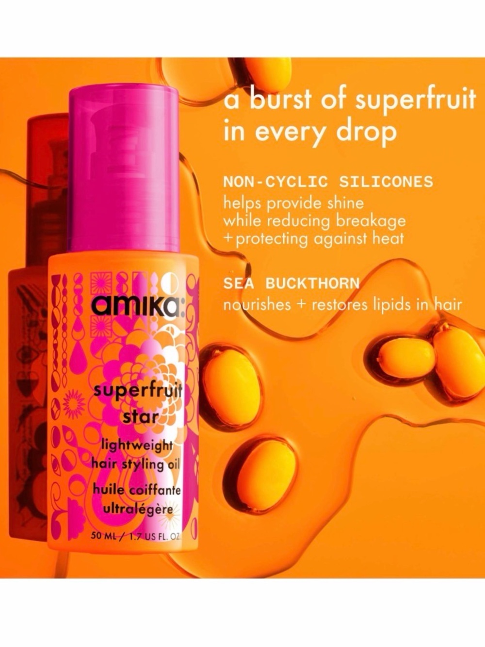 amika Superfruit Star Lightweight Hair Styling Oil